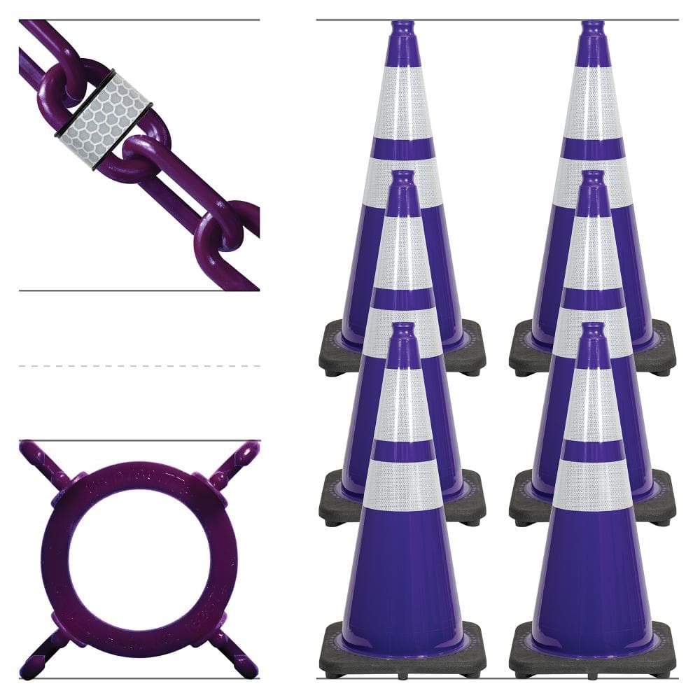 "28"" Purple Reflective Traffic Cone and Reflective Chain Kit" price history on PriceWatchPro