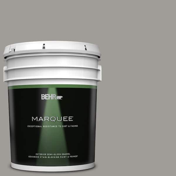 BEHR MARQUEE 5 gal. #BNC-17 Casual Gray Semi-Gloss Enamel Exterior Paint & Primer