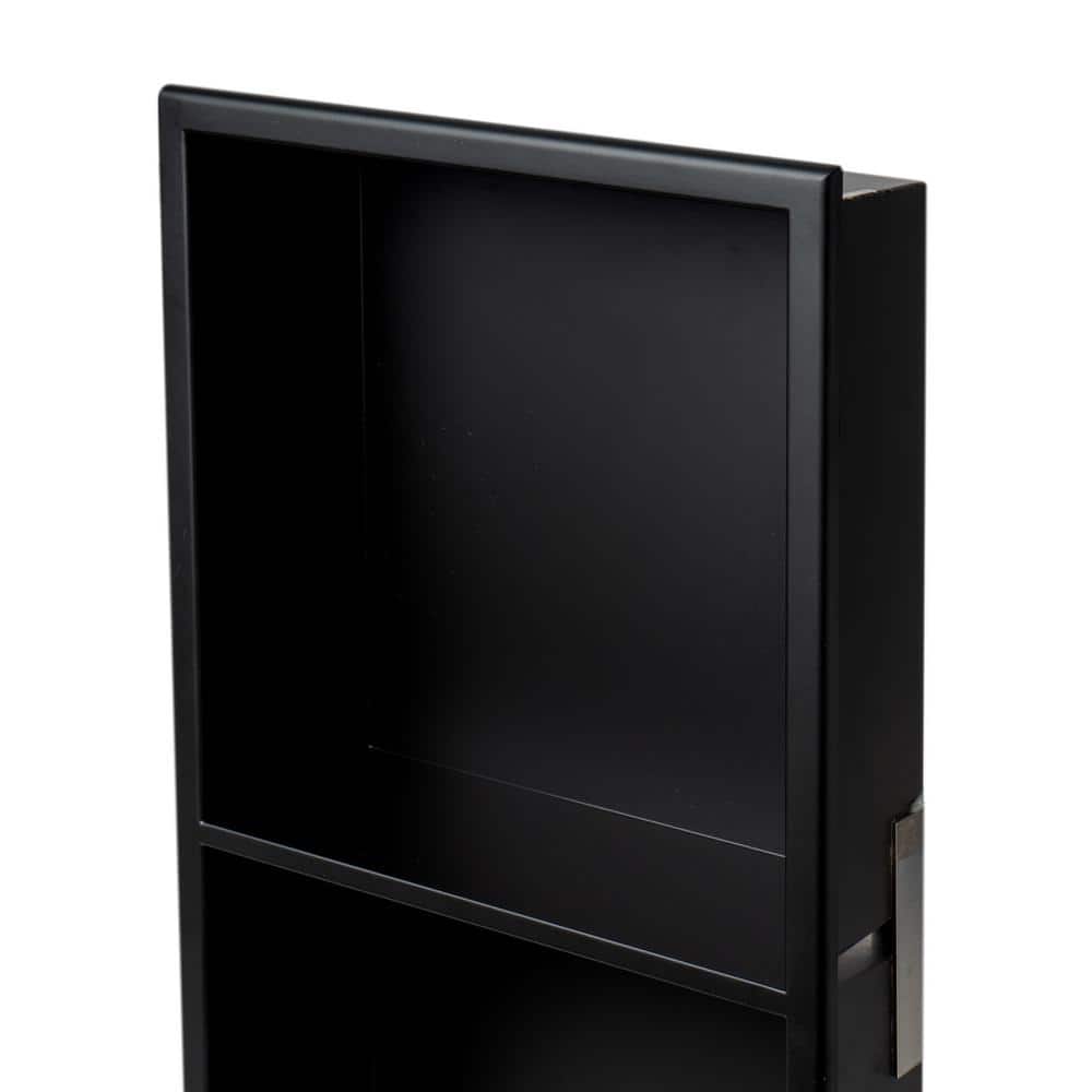 Black Matte Stainless Steel Double Shelf Shower Niche