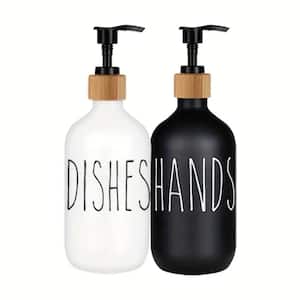 2-Pieces Hand and Dish Soap Dispenser Set, Refillable Liquid Soap with Pump