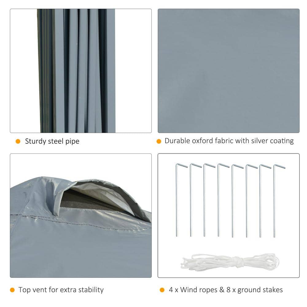 Gray 10' x 10' Pop Up Canopy Tent with Steel Frame