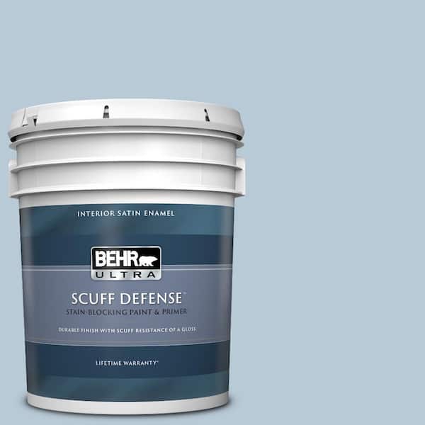 BEHR ULTRA 5 gal. #PPU14-15 Denim Light Extra Durable Satin Enamel Interior Paint & Primer
