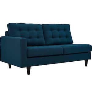 Empress 64.5 in. Azure Polyester 2-Seater Left-Facing Loveseat with Removable Cushions