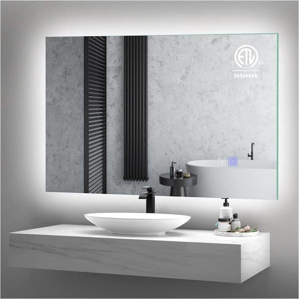 48 in. W x 36 in. H Large Rectangular Frameless Anti-Fog Backlit LED Light  Wall mounted Bathroom Vanity Mirror