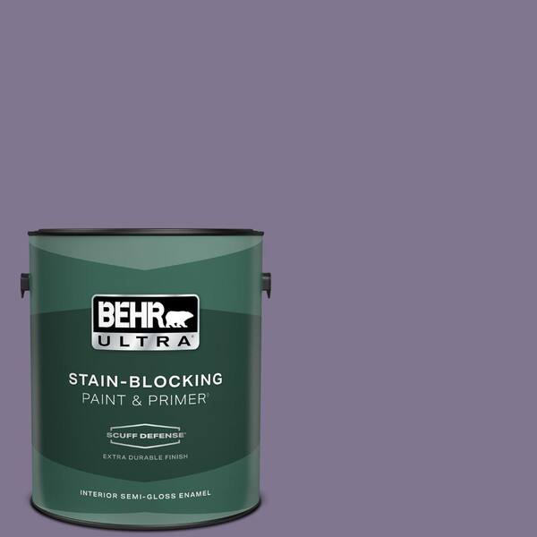 BEHR ULTRA 1 gal. #650F-5 Purple Statice Extra Durable Semi-Gloss Enamel Interior Paint & Primer