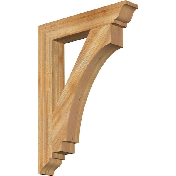 Ekena Millwork 4 in. x 32 in. x 24 in. Western Red Cedar Imperial Traditional Rough Sawn Bracket