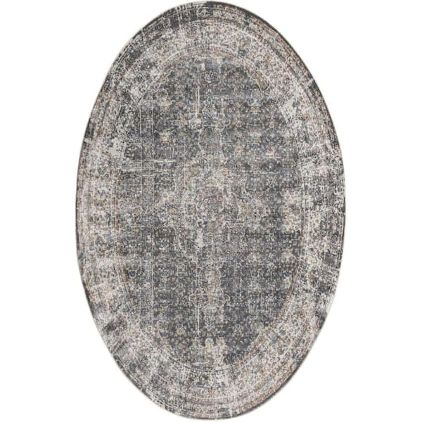 Unique Loom Baracoa La Cabana Fume Gray 5' 0 x 8' 0 Area Rug