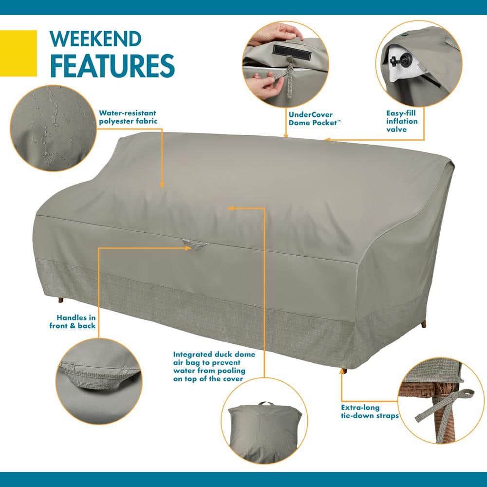 Water-Resistant Moon Rock Outdoor Sofa Cover with Duck Dome