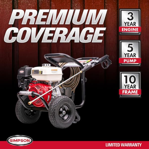 SIMPSON 4000 PSI 3.5 GPM Gas Pressure Washer, Honda GX270 Engine