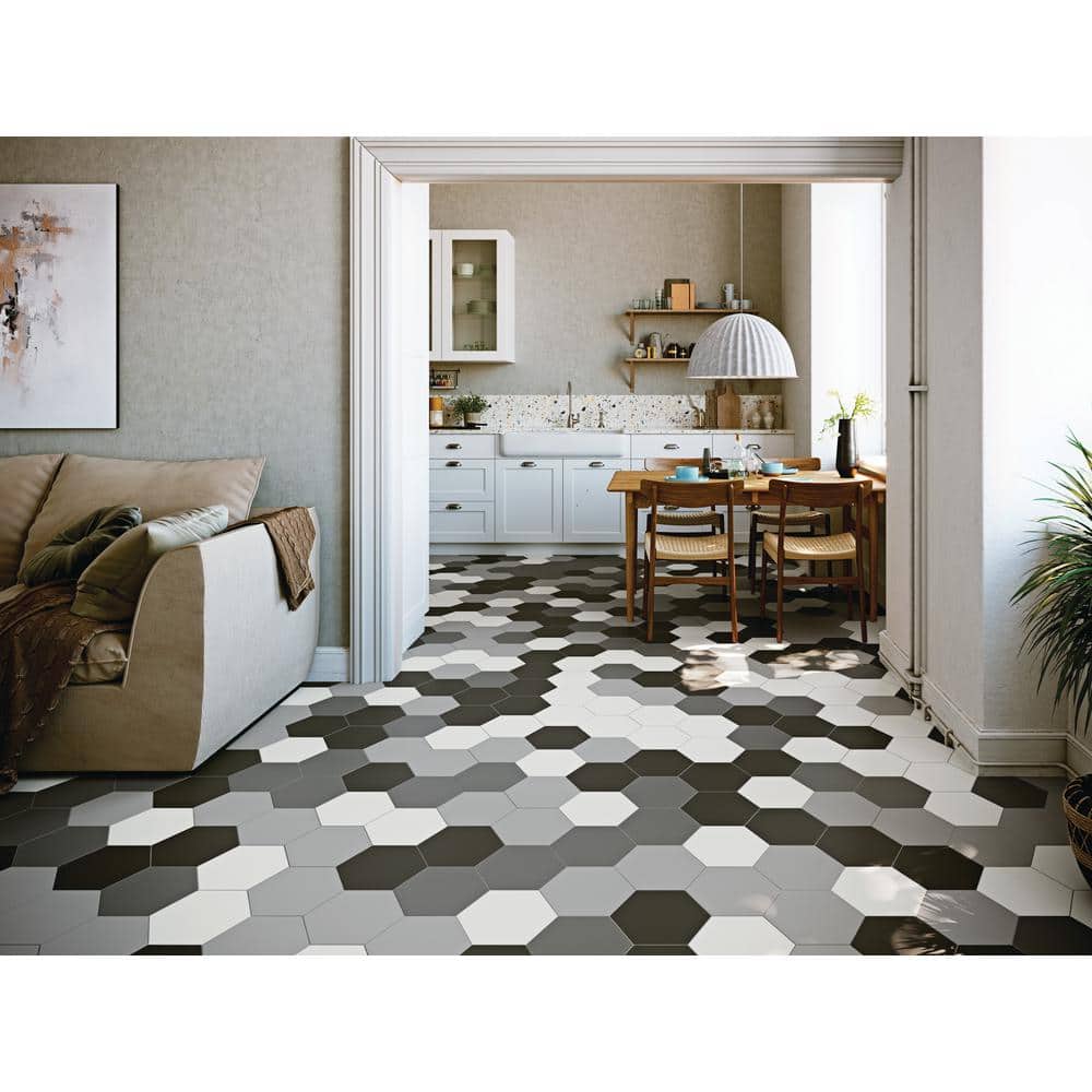 Gray Matte Hexagon Porcelain Wall and Floor Tile