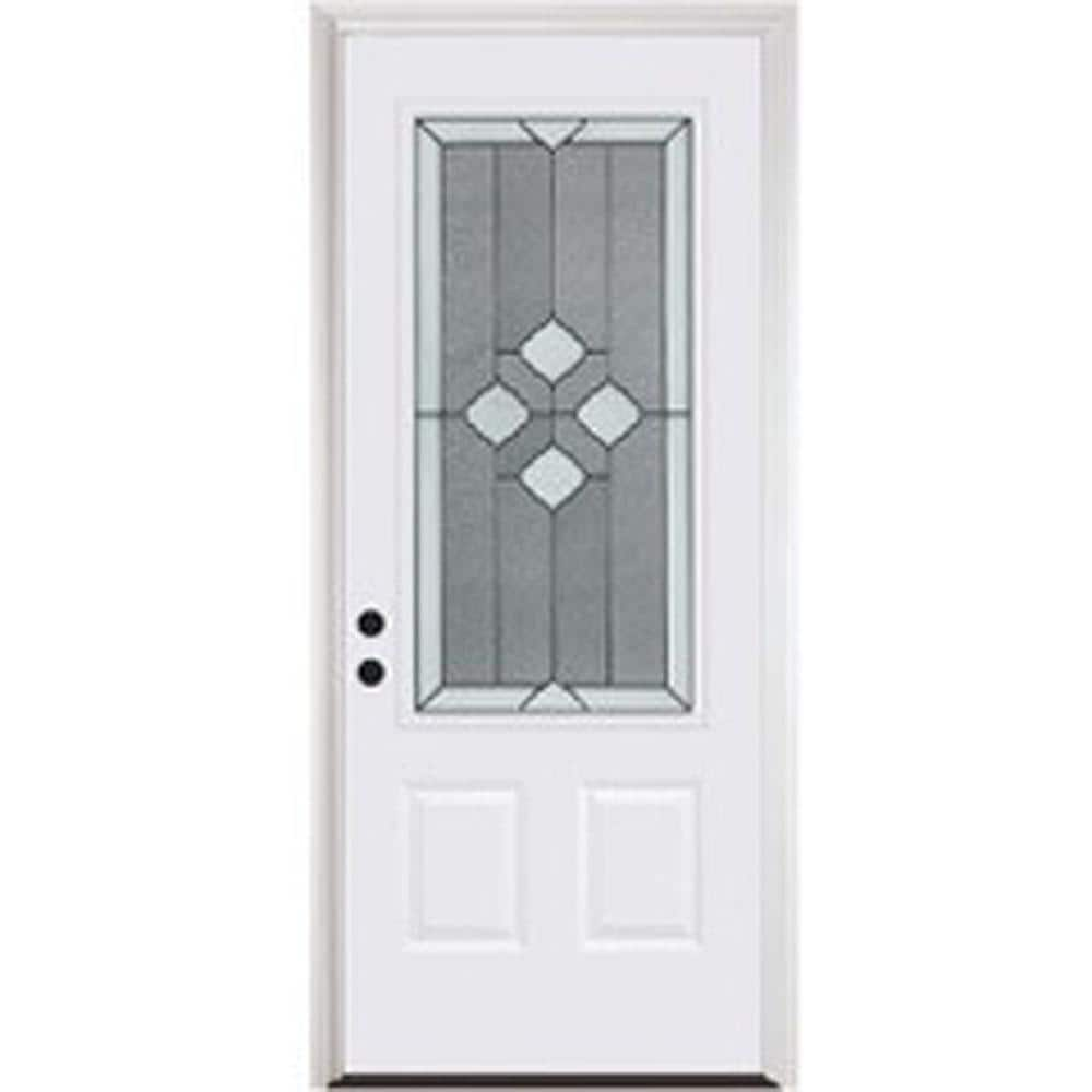 Codel Doors 36 In X 80 In Right Hand 3 4 Lite Caspian 2 Panel Smooth Unfinished Fiberglass Prehung Front Door Sfcas4403068 The Home Depot