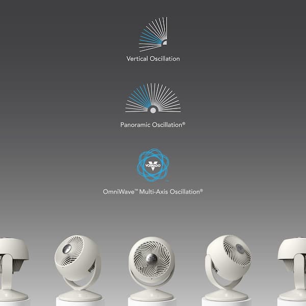 VORA8 8.34 in. 10 fan speeds Floor Fan in Alabaster with OmniWave multi-axis oscillation