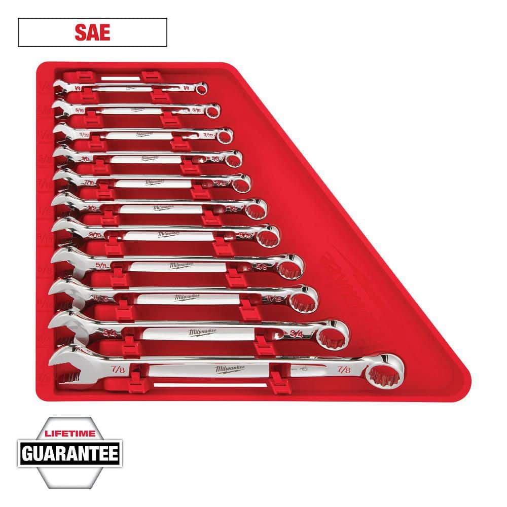 Milwaukee Combination SAE Wrench Mechanics Tool Set (11-Piece) 48