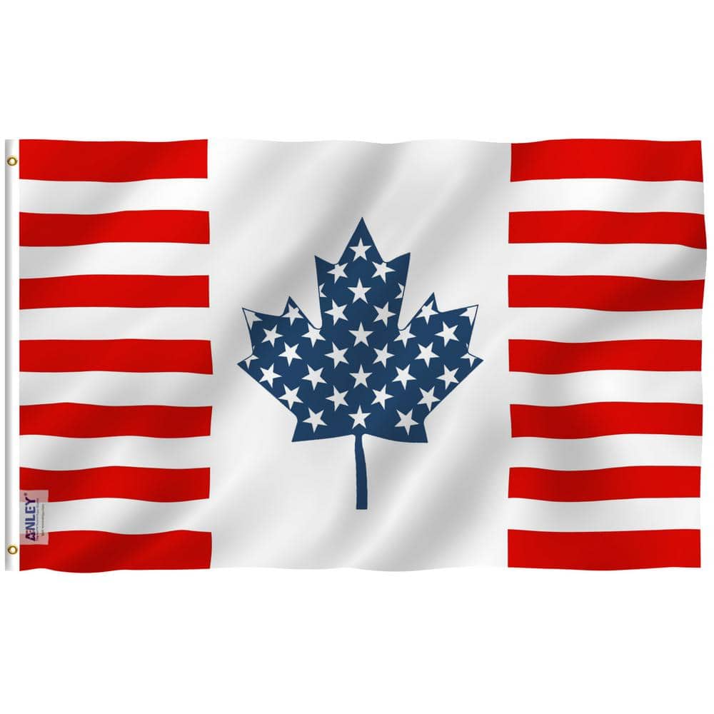 Fly Breeze 3 ft. x 5 ft. Polyester USA Canada Friendship Flag 2-Sided Flags