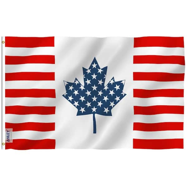 ANLEY Fly Breeze 3 ft. x 5 ft. Polyester USA Canada Friendship Flag 2 ...