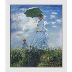 Madame Monet and Her Son by Claude Monet Galerie White Framed People Oil Painting Art Print 24 in. x 28 in.