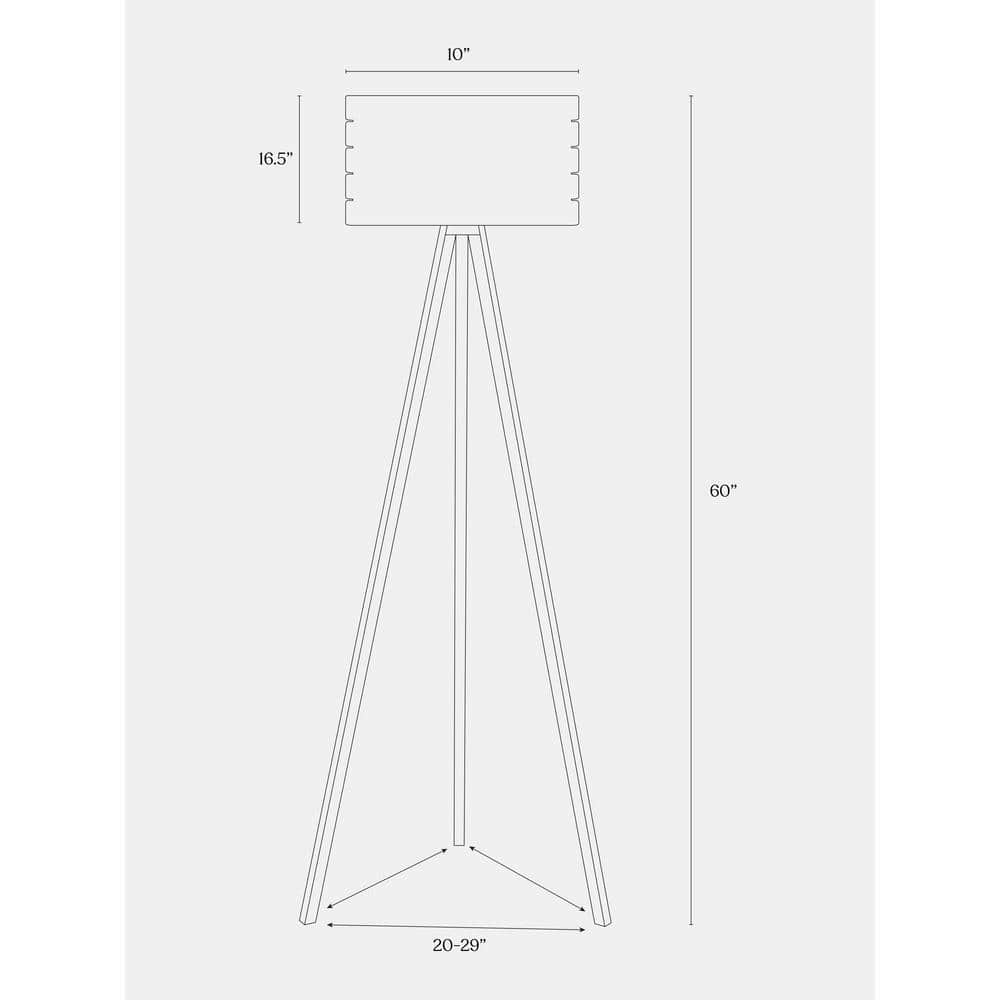 Alexa-Enabled White Wood Tripod LED Floor Lamp for Kids' Nursery