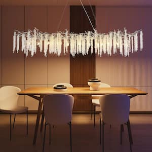 20-Light Silver Chandelier, Luxury Flush Mount Chandelier with K9 Crystal, for Dining Room, Living Room, Kitchen