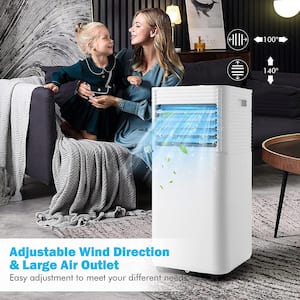 7,000 BTU Portable Air Conditioner Cools 350 Sq. Ft. with Dehumidifier, Fan and Remote Control in Casters White