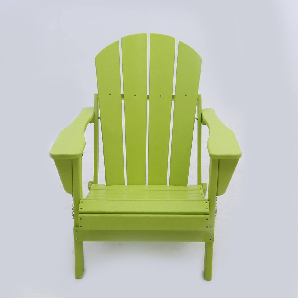 Classic Light Green Folding Plastic Adirondack Chair