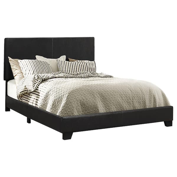 Furinno Pessac Black Upholstered Frame California King Panel
