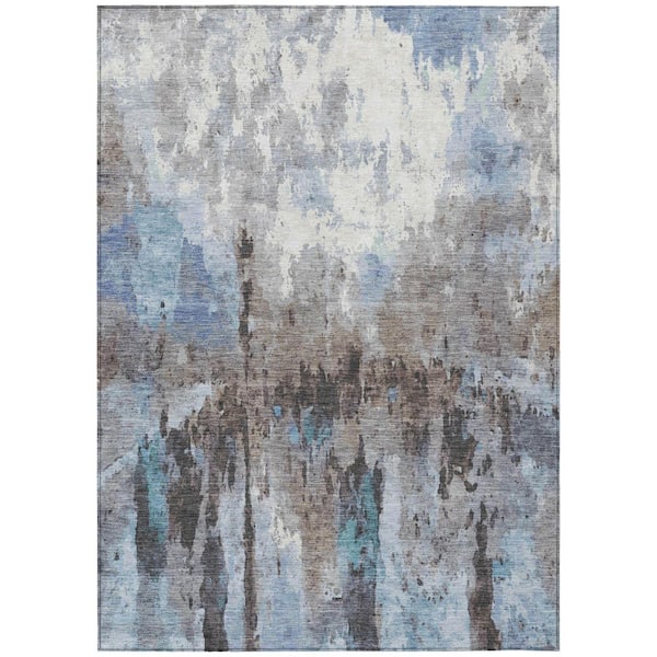 Addison Rugs Chantille Machine Washable Indoor/Outdoor Abstract ACN2284 Blue 3 ft. x 5 ft. Area Rug