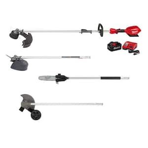 M18 FUEL 18V Lithium-Ion Brushless Cordless QUIK-LOK String Trimmer 8Ah Kit w/Brush Cutter, Pole Saw, Edger Attachments