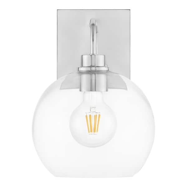 Hampton Bay Lawrence 8" 1-Light Polished Chrome Vanity Light