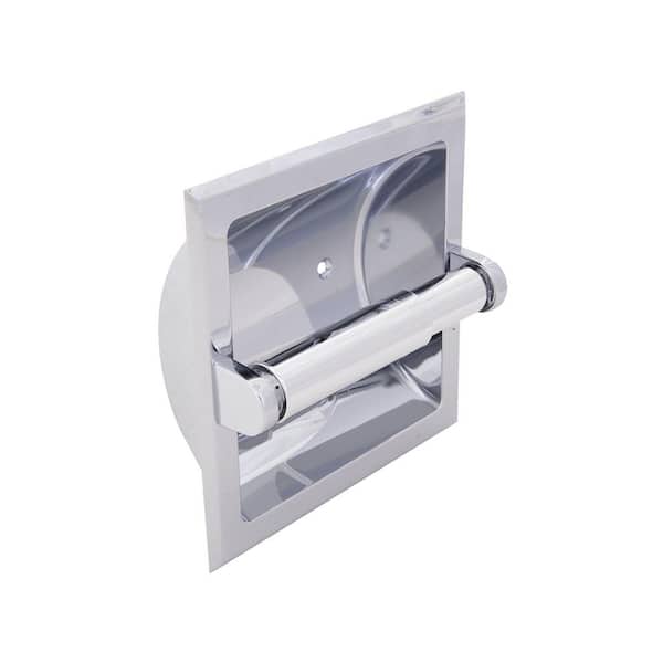 Designer Recessed Toilet Paper Holder Square Shaped Stainless Steel