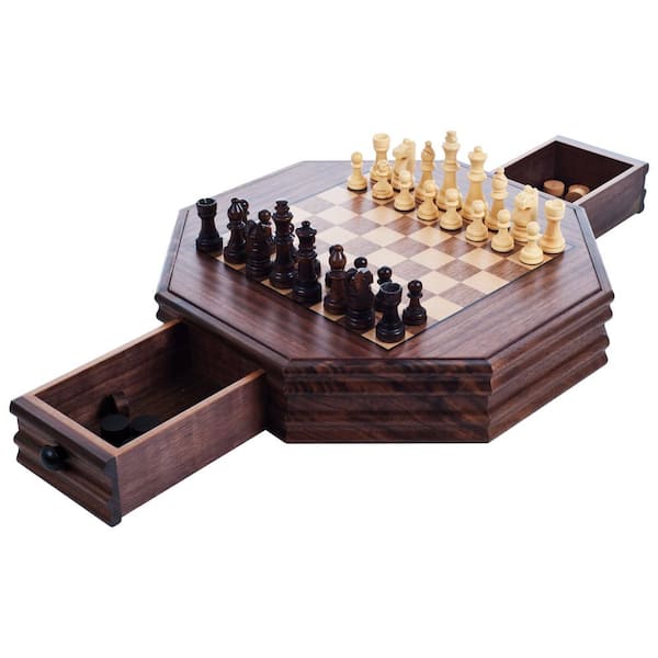 Hey! Play! Octagonal Chess and Checker Set