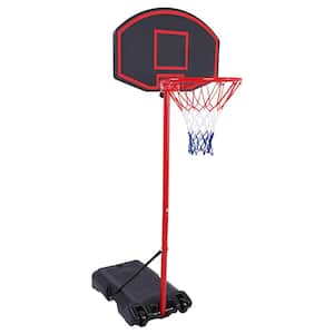 Portable Basketball Hoop/Goal with 6.4 ft. to 8 ft. H Adjustment for Youth