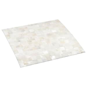 Nacreous Pearl White Squares 11.81 in. x 11.81 in. 3mm Glass Peel and Stick Backsplash Tiles 8Piece/7.68 sq.ft per Case)