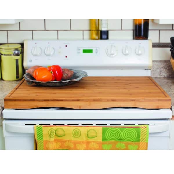  Camco Bamboo Stove Top Work Surface with Adjustable Legs &  Built In Juice Groove - Covers Stove Top To Create Additional Kitchen  Workspace - 2 Burner (43547) : Appliances
