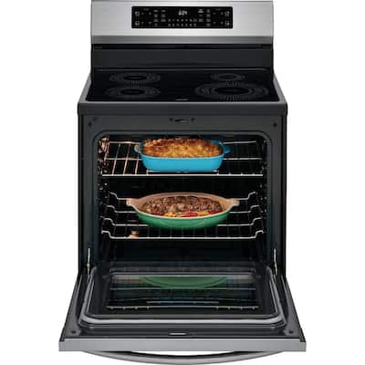 30 in. 5.4 cu. ft. Induction Electric Range with Self-Cleaning Oven in Smudge-Proof Stainless Steel with Air Fry