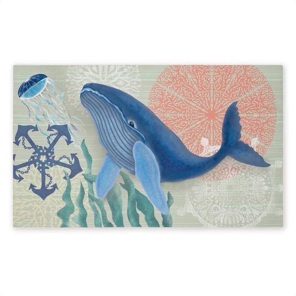 Sealife Classic Whale Blue 18 in. x 30 in. Polyester Non-Slip Outdoor Door Mat price history on PriceWatchPro