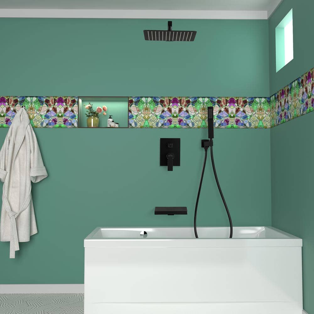 Matte Black Wall-Mounted Multi-Head Shower System with Handheld