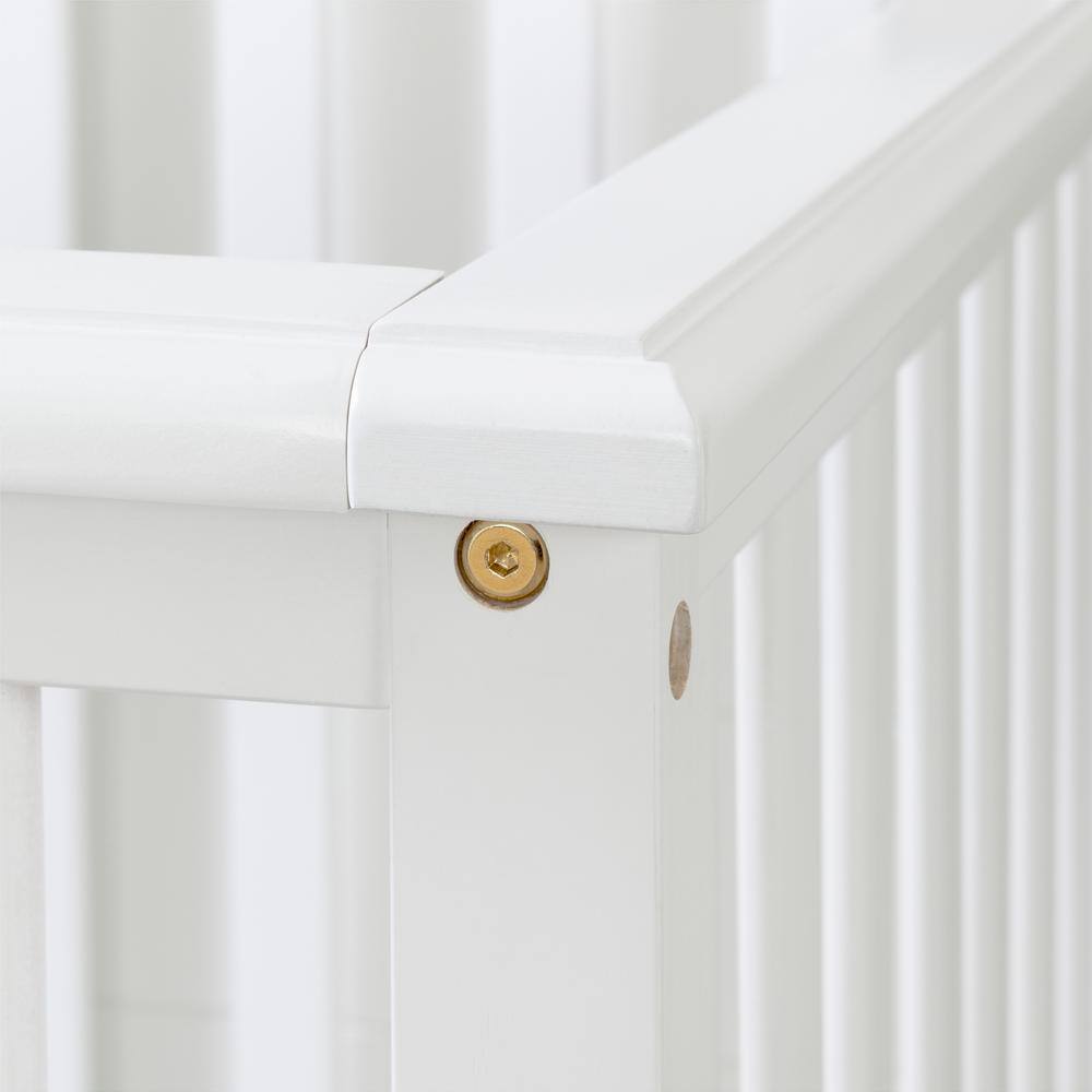 Savannah White Convertible Baby Crib with Toddler Rail