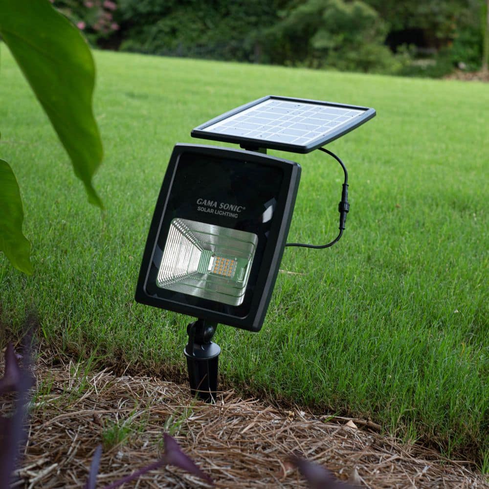GAMA SONIC 250 Lumens Black Solar Powered Dual Color Integrated