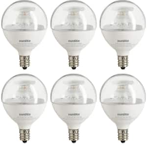 60-Watt Equivalent G16.5 Clear Dimmable Candelabra E12 Base LED Light Bulb 3000K (6-Pack)