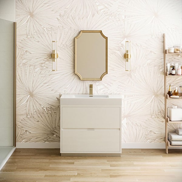 Valencia 36 in. W Bathroom Vanity Cabinet in Glossy White