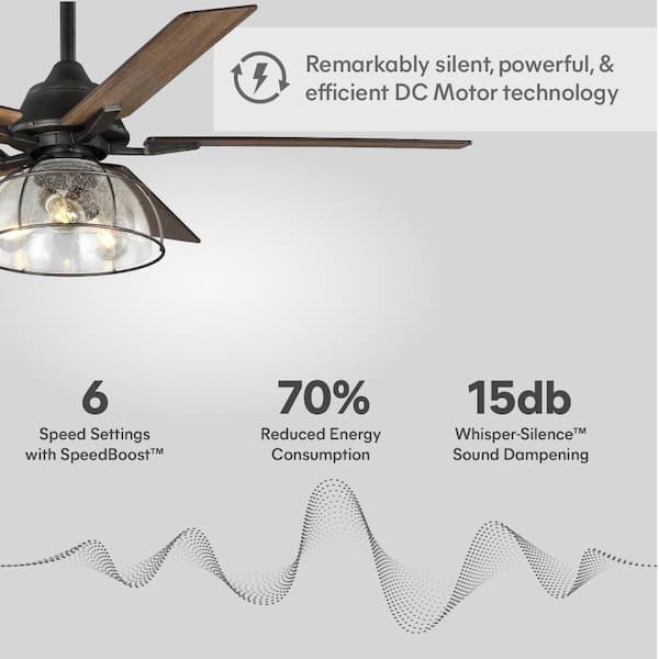 Home Decorators Casun 52 in LED Indoor Aged Iron Ceiling Fan w/ Remote Control 