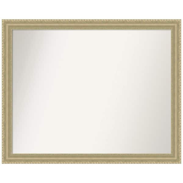 Amanti Art Champagne Teardrop 31 in. W x 25 in. H Non-Beveled Wood Bathroom Wall Mirror in Champagne
