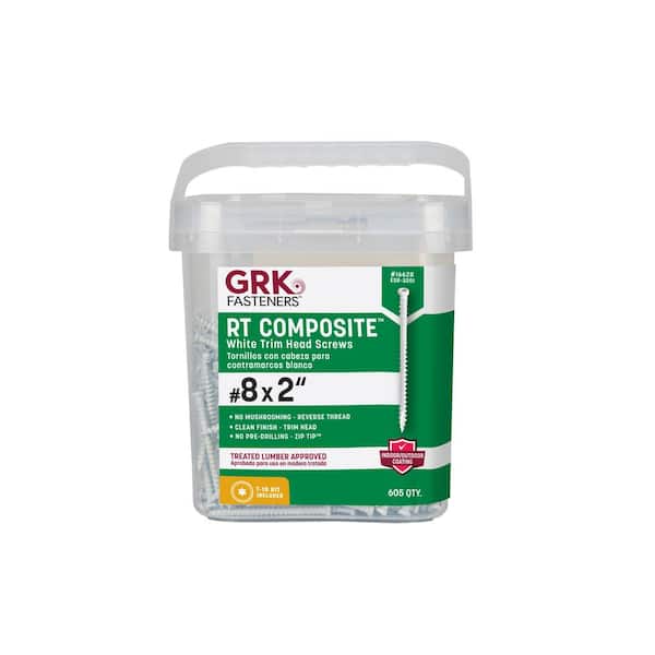 GRK Fasteners #8 x 2 in. Star Drive Trim Head White RT Composite