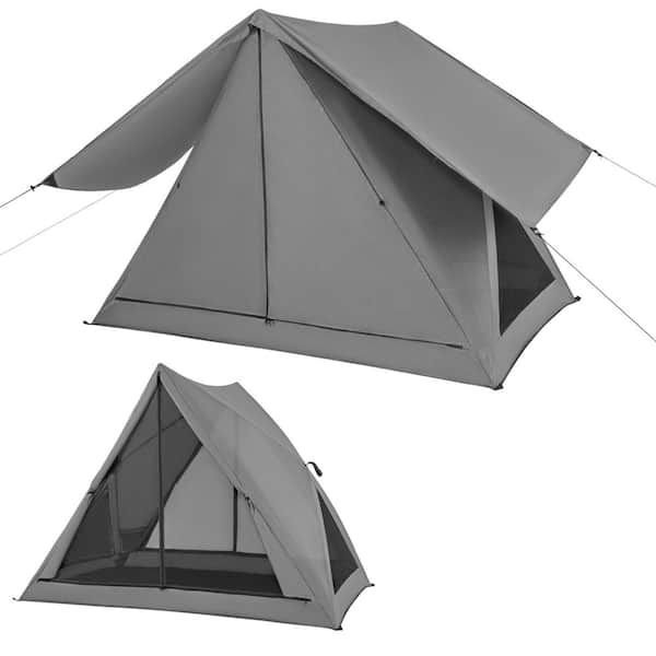 COSTWAY Douchetent, 2 kamers, omkleedtent, toilettent met draagtas, bijzettent, staande tent, campingtent, strand voor 2 personen, 210 x 106 x 22 cm