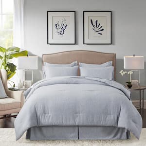  Levtex Home - Pickford Comforter Set - Full/Queen Comforter +  Two Standard Pillow Cases - Blue, Taupe, Off-White - Jacquard Tribal -  Comforter (90 x 94in.) and Pillow Case (26 x