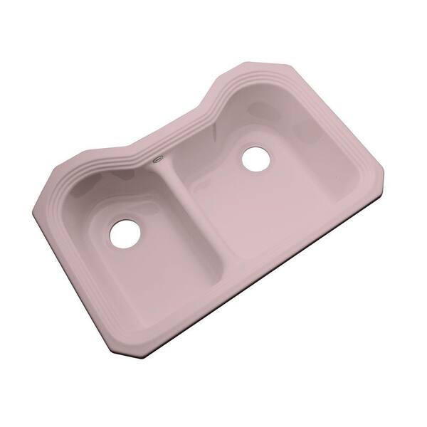 Thermocast Breckenridge Undermount Acrylic 33 in. Double Bowl Kitchen Sink in Wild Rose