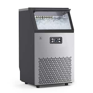 17.64 in. Full Size Cubes 150 lbs. Freestanding Commercial Clear Cube Ice Maker in Stainless Steel with 33 lbs. Storage