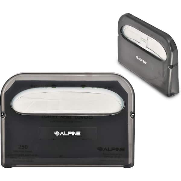 Black Wall Mount Half-Fold Plastic Toilet Seat Cover Dispenser (10-Pack)