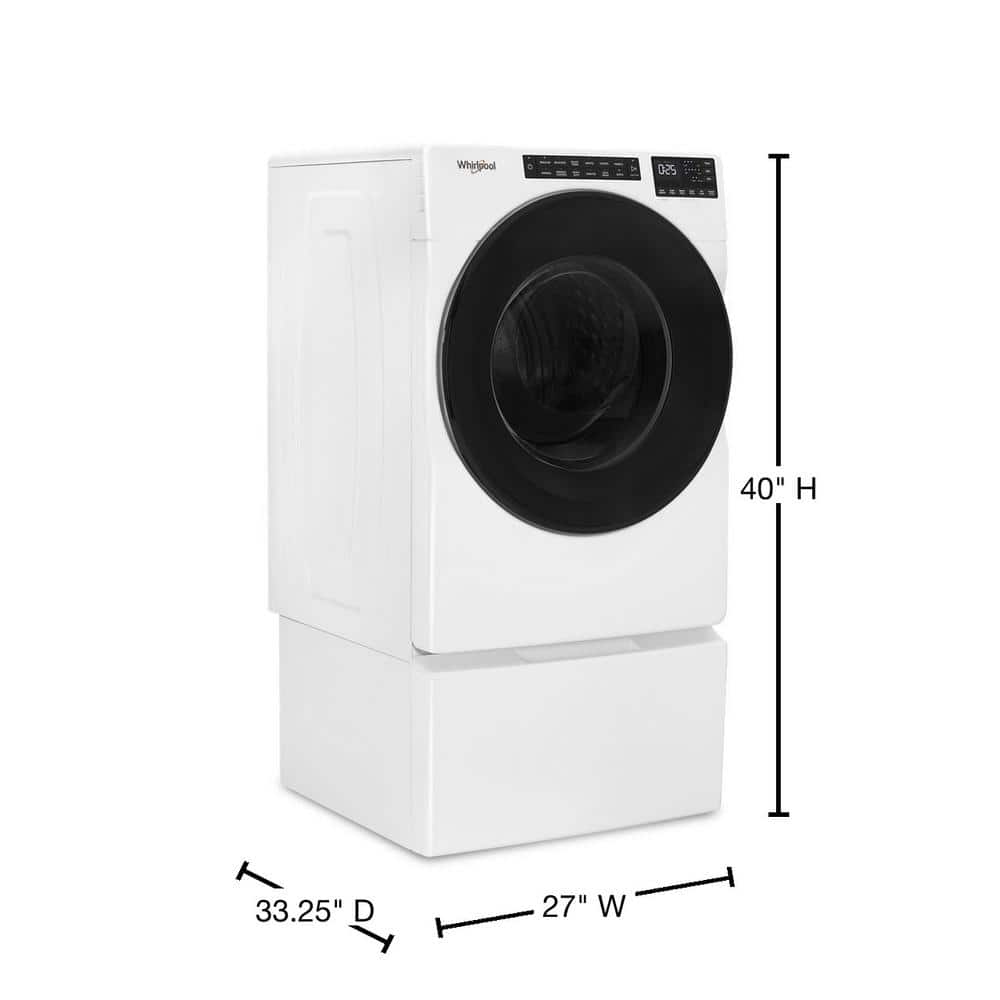 Whirlpool 5.0 Cu. Ft. White Front Load Washer with Steam Setting