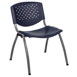 Plastic Stackable Side Chair in Navy